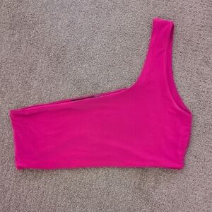 Pretty Little Thing One Strap/ Shoulder Hot Pink Crop Top
